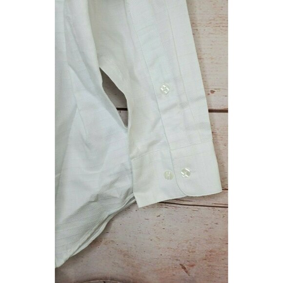 Portfolio Perry Ellis Grandad collar 15 1/2 32/33 White Dress Shirt 3K1660 - Picture 5 of 9